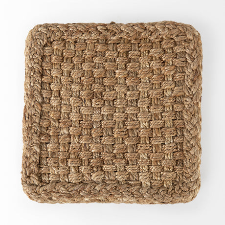 Aylin Square Brown Jute Pouf by Mercana at Eve Furniture