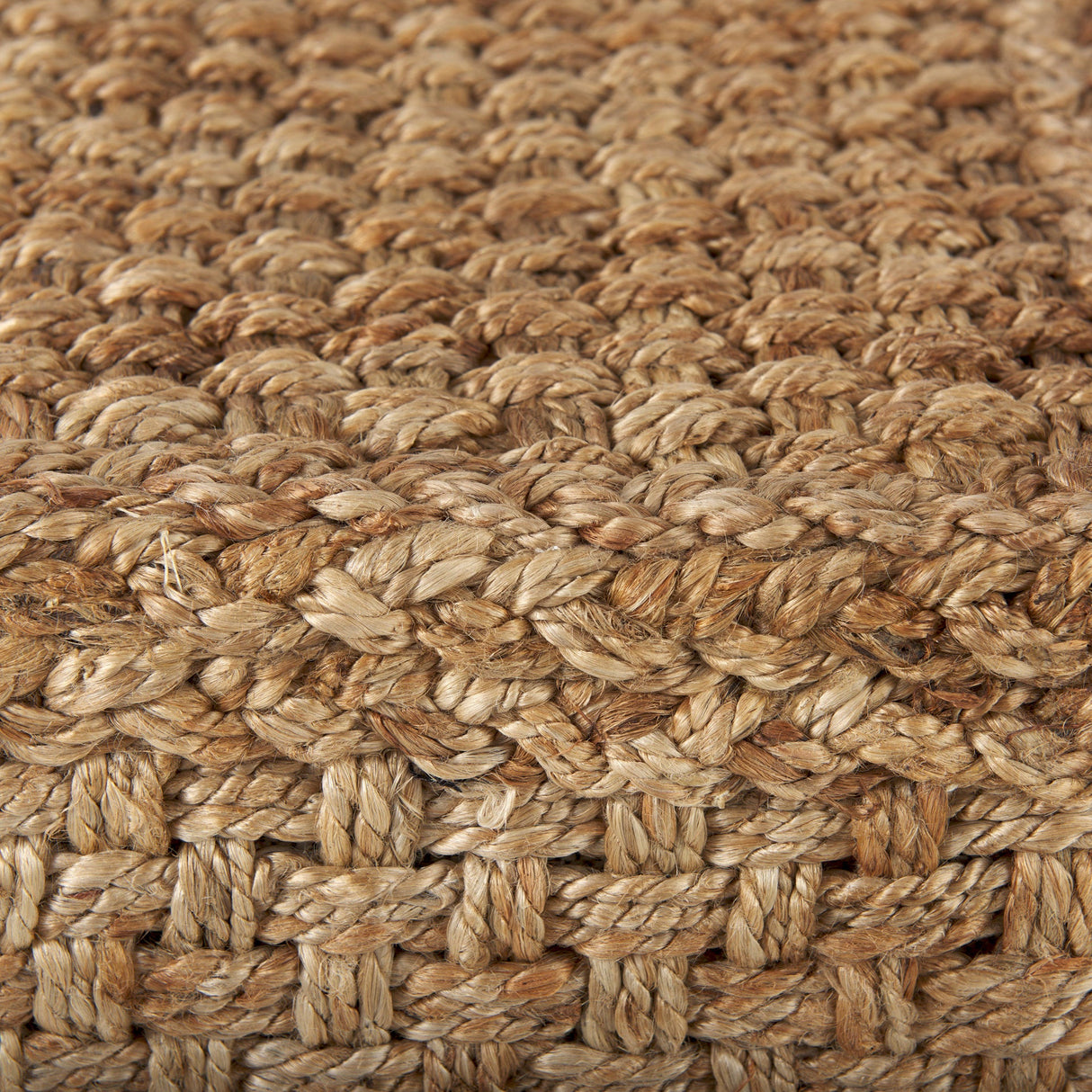 Aylin Square Brown Jute Pouf by Mercana at Eve Furniture