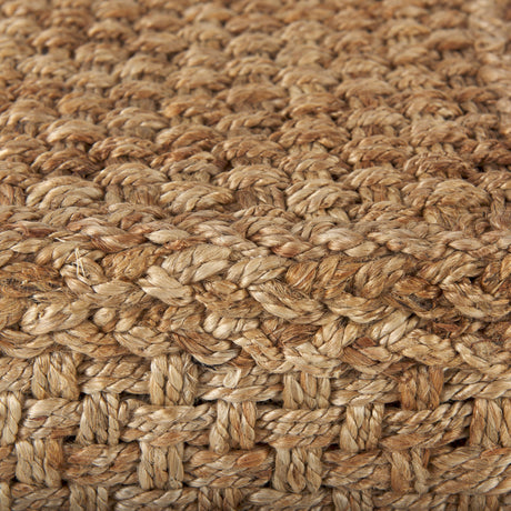 Aylin Square Brown Jute Pouf by Mercana at Eve Furniture