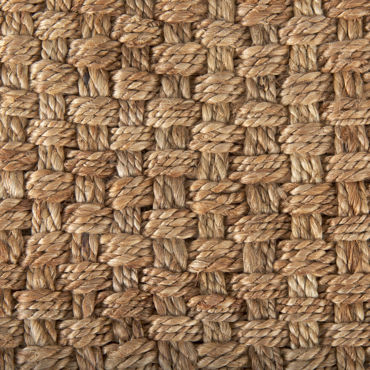 Aylin Square Brown Jute Pouf by Mercana at Eve Furniture