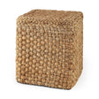 Aylin Square Brown Jute Pouf by Mercana at Eve Furniture