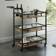 Aylmer Antique Black/Oak Serving Cart by Furniture of America at Eve Furniture