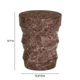 Ayon Faux Red Levanto Marble Indoor/Outdoor Concrete Side Table by TOV Furniture at Eve Furniture