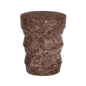 Ayon Faux Red Levanto Marble Indoor/Outdoor Concrete Side Table by TOV Furniture at Eve Furniture