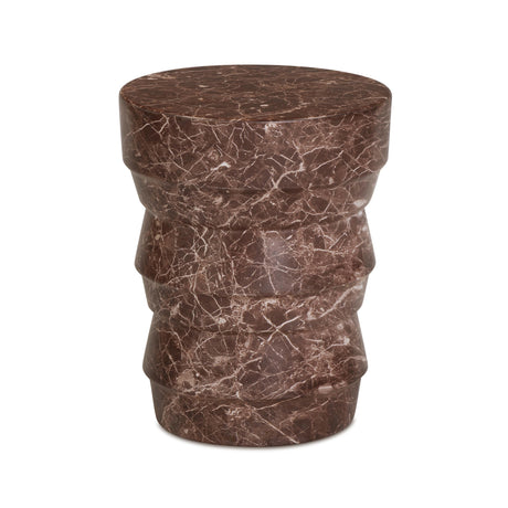 Ayon Faux Red Levanto Marble Indoor/Outdoor Concrete Side Table by TOV Furniture at Eve Furniture