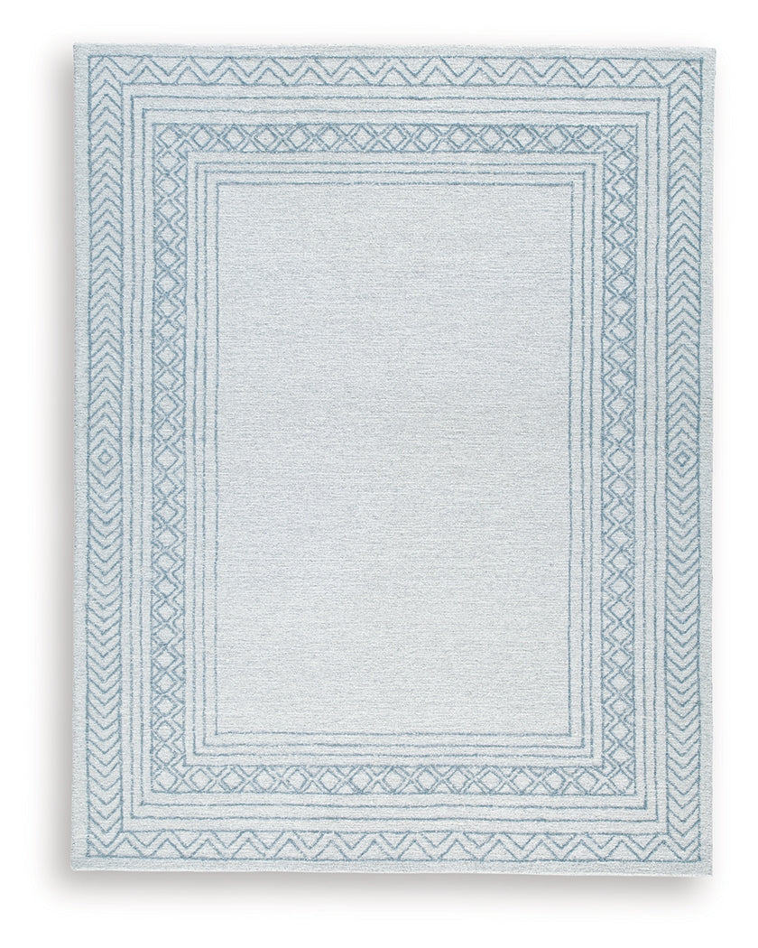 Azelhurst Blue/Ivory/Gray Large Rug by Ashley at Eve Furniture