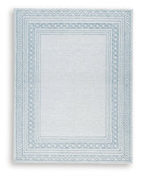 Azelhurst Blue/Ivory/Gray Large Rug by Ashley at Eve Furniture