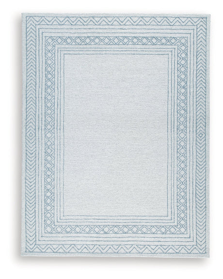 Azelhurst Blue/Ivory/Gray Large Rug by Ashley at Eve Furniture