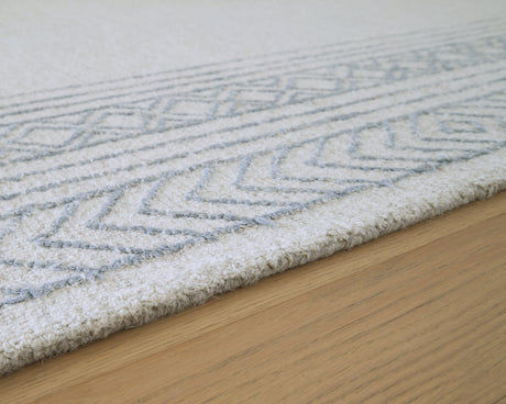 Azelhurst Blue/Ivory/Gray Large Rug by Ashley at Eve Furniture
