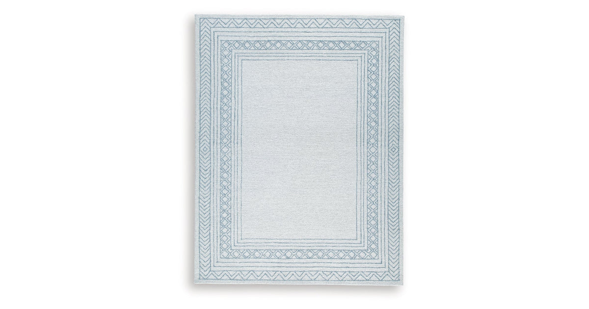 Azelhurst Blue/Ivory/Gray Large Rug by Ashley at Eve Furniture
