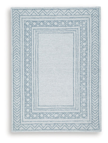 Azelhurst Blue/Ivory/Gray Medium Rug by Ashley at Eve Furniture