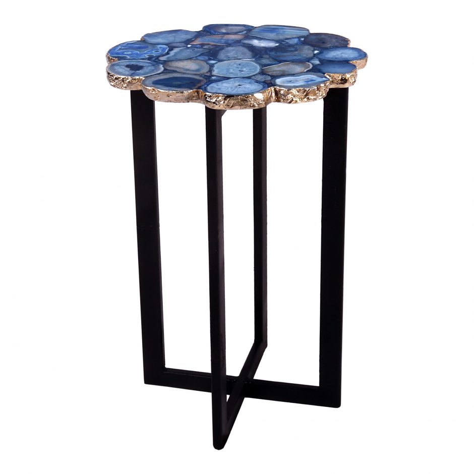 Azul Agate Accent Table Blue by Moe's Home at Eve Furniture