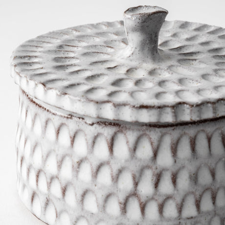 Azul (Small) Gray Ceramic Detailed Decorative Box by Mercana at Eve Furniture