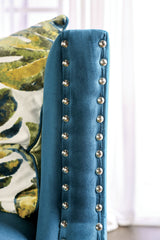 Azuletti Dark Teal/Apple Green Sofa & Loveseat by Furniture of America at Eve Furniture