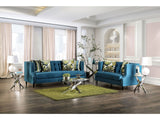 Azuletti Dark Teal/Apple Green Sofa & Loveseat by Furniture of America at Eve Furniture