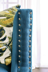 Azuletti Dark Teal/Apple Green Loveseat by Furniture of America at Eve Furniture