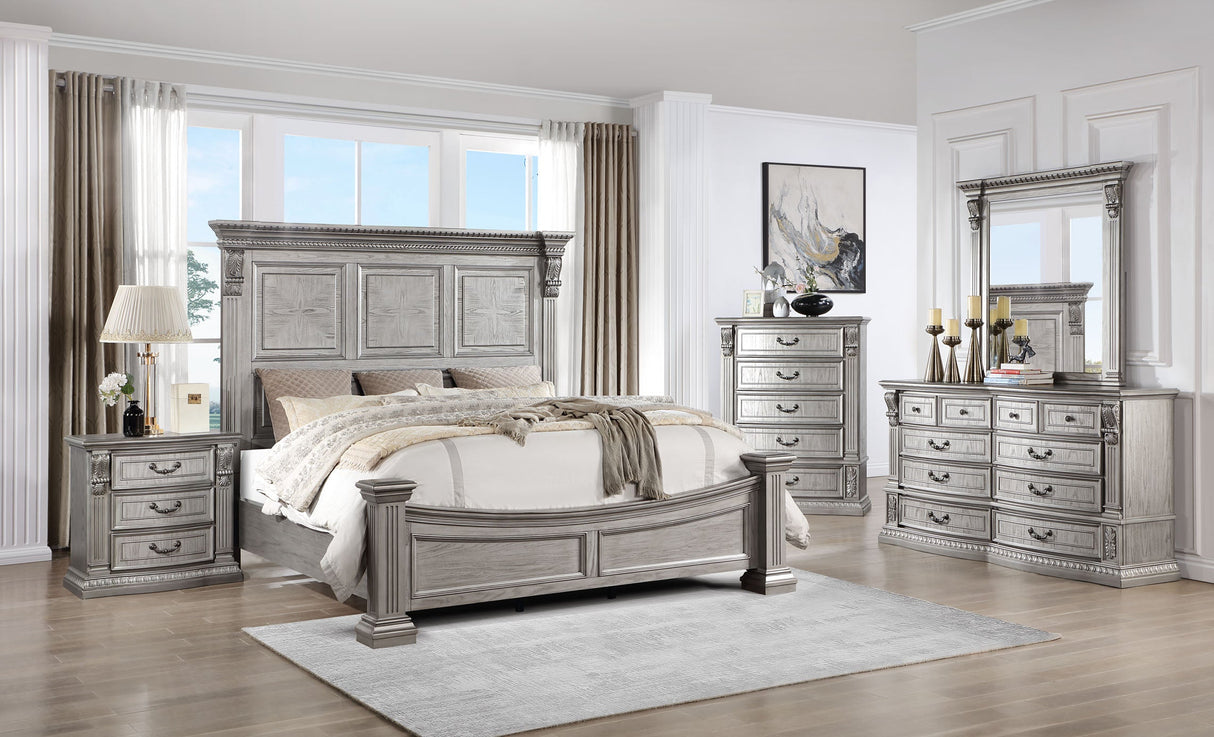 Roma Platinum 4-Piece King Bedroom Set