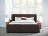 Bacall Cola Velvet California King Upholstered Wingback Platform Bed by Modus Furniture at Eve Furniture