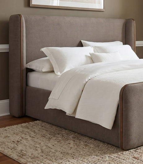 Bacall Mushroom/Claystone California King Wingback Wood Bed by Modus Furniture at Eve Furniture