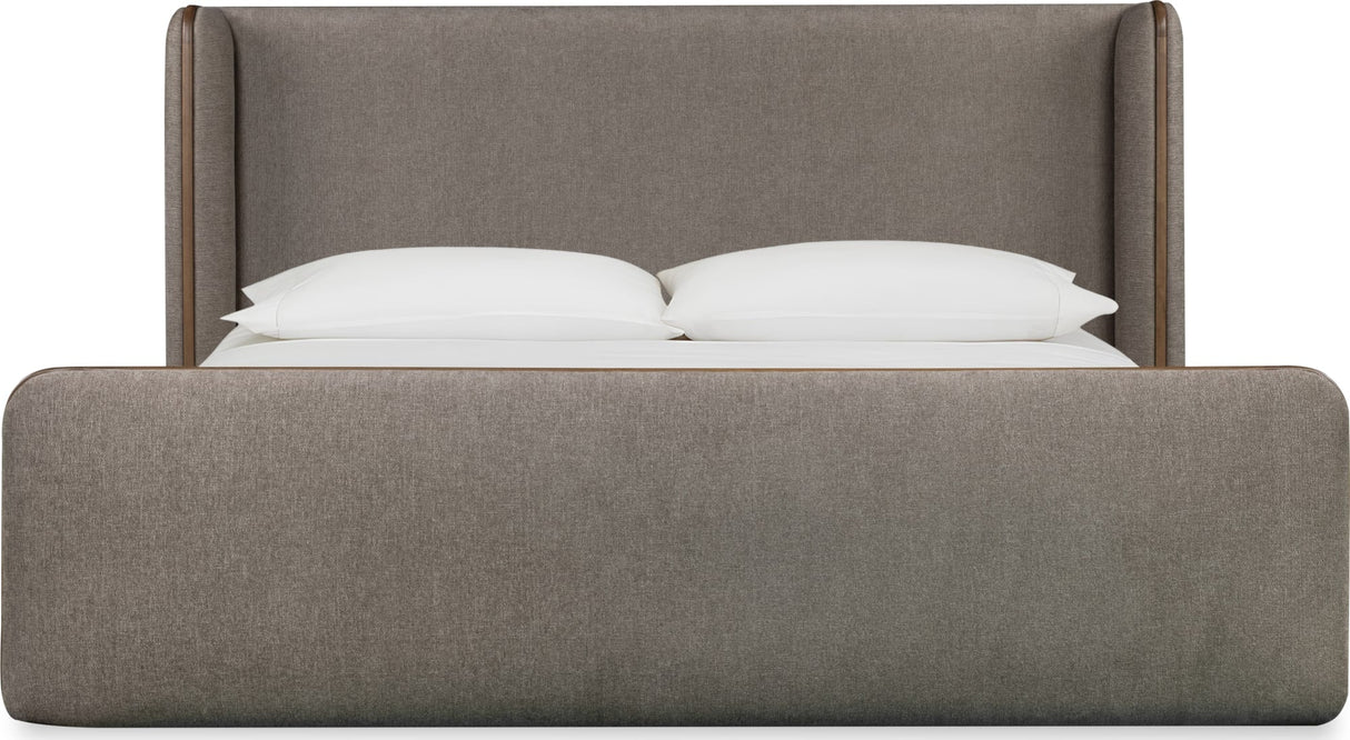 Bacall Mushroom/Claystone California King Wingback Wood Bed