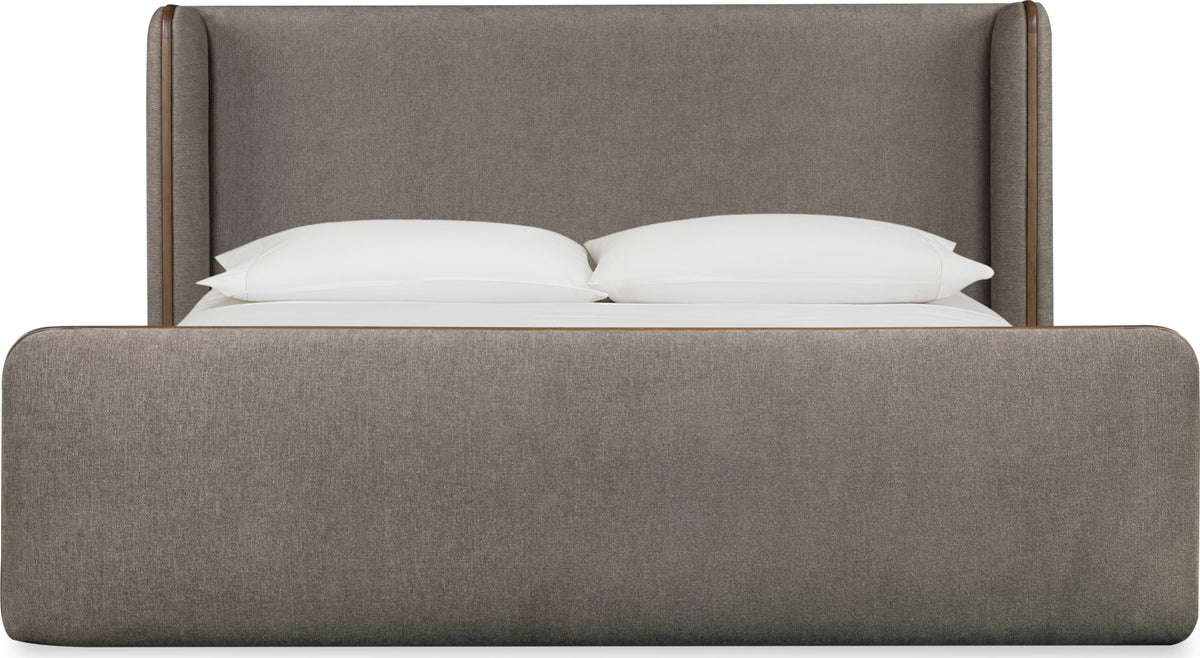 Bacall Mushroom/Claystone Queen Wingback Wood Bed by Modus Furniture at Eve Furniture