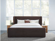 Bacall Velvet Full Upholstered Wingback Platform Bed in Cola by Modus Furniture at Eve Furniture