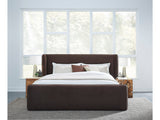 Bacall Velvet Queen Upholstered Wingback Platform Bed in Cola by Modus Furniture at Eve Furniture