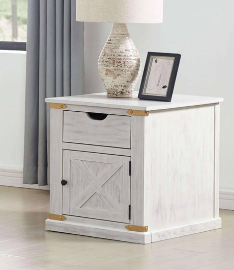 Bacerra Antique White/Gold End table by Furniture of America at Eve Furniture