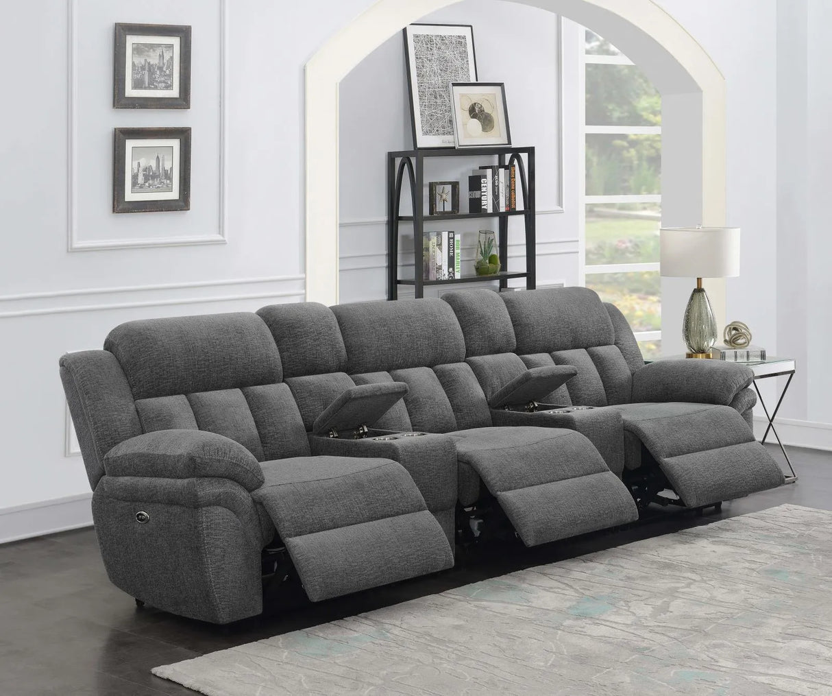 Bahrain 5-piece Power Home Theater Seating Charcoal by Coaster at Eve Furniture