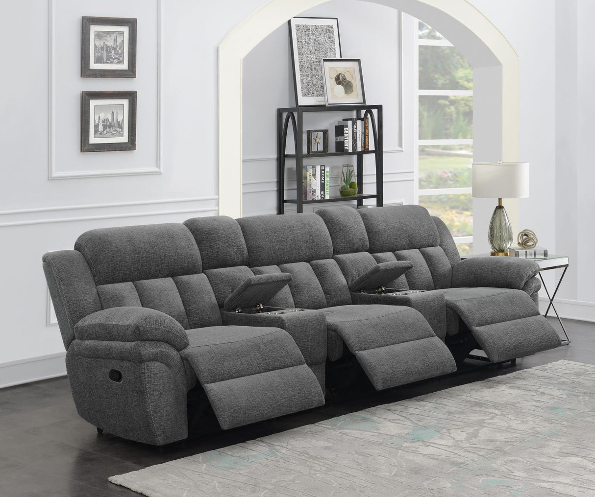 Bahrain 5-piece Upholstered Home Theater Seating Charcoal by Coaster at Eve Furniture