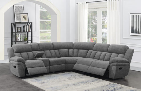 Bahrain 6-Piece Upholstered Motion Sectional Charcoal