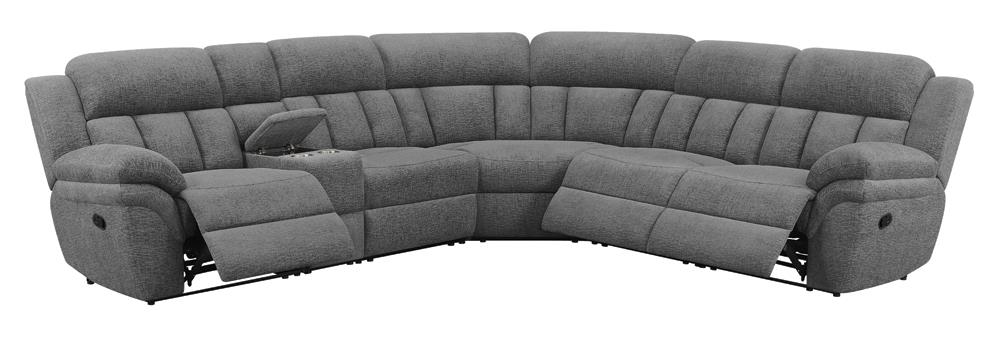 Bahrain 6-Piece Upholstered Motion Sectional Charcoal