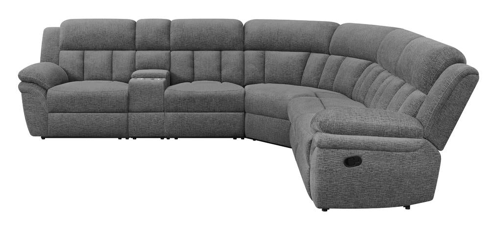 Bahrain 6-Piece Upholstered Motion Sectional Charcoal