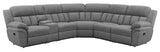 Bahrain Charcoal 6-piece Modular Reclining Sectional Sofa by Coaster at Eve Furniture