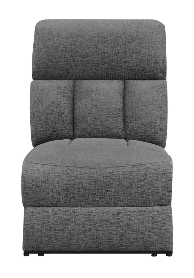 Bahrain Charcoal Upholstered Armless Recliner