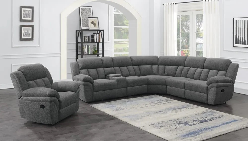 Bahrain Charcoal Upholstered Glider Recliner by Coaster at Eve Furniture