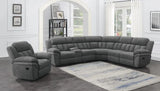 Bahrain Charcoal Upholstered Glider Recliner by Coaster at Eve Furniture