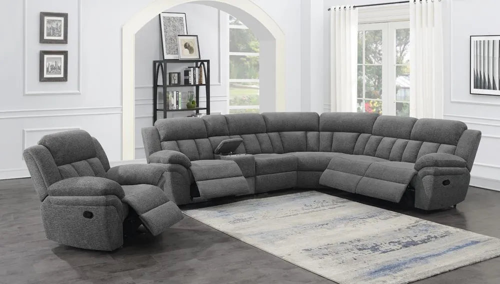 Bahrain Charcoal Upholstered Glider Recliner by Coaster at Eve Furniture
