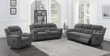Bahrain Charcoal Upholstered Glider Recliner by Coaster at Eve Furniture