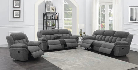 Bahrain Charcoal Upholstered Glider Recliner by Coaster at Eve Furniture