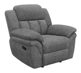 Bahrain Charcoal Upholstered Glider Recliner by Coaster at Eve Furniture
