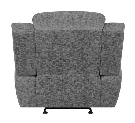 Bahrain Charcoal Upholstered Glider Recliner by Coaster at Eve Furniture