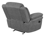 Bahrain Charcoal Upholstered Glider Recliner by Coaster at Eve Furniture