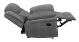 Bahrain Charcoal Upholstered Glider Recliner by Coaster at Eve Furniture