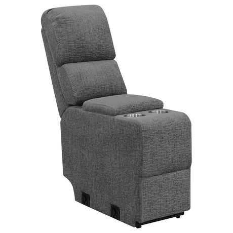 Bahrain Charcoal Upholstered Motion Loveseat with Console by Coaster at Eve Furniture