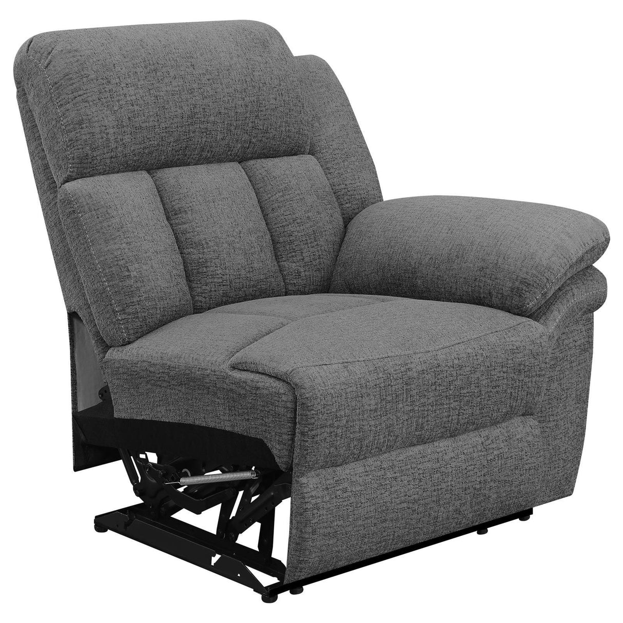 Bahrain Charcoal Upholstered Motion Loveseat with Console by Coaster at Eve Furniture