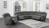 Bahrain Charcoal Upholstered Power Glider Recliner by Coaster at Eve Furniture