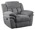 Bahrain Charcoal Upholstered Power Glider Recliner by Coaster at Eve Furniture
