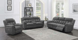 Bahrain Charcoal Upholstered Power Loveseat with Console by Coaster at Eve Furniture
