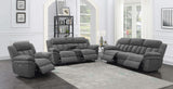 Bahrain Charcoal Upholstered Power Loveseat with Console by Coaster at Eve Furniture